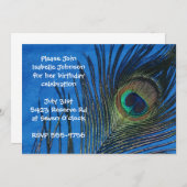 ブルーピーコッ独身のクフェザー誕生日 招待状 (正面/裏面)