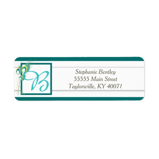 ブルーピーコッ結婚ク差出人住所ラベル ラベル (正面)