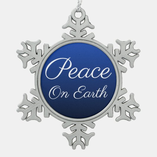 ブルーピースオンアーススノーフレークオーナメント スノーフレークピューターオーナメント (正面)