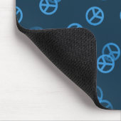 ブルーピースサインとカスタム文字 マウスパッド (コーナー)