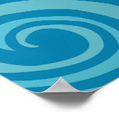 ブルーピースサインデザイン ポスター (角)