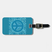 ブルーピースサインデザイン ラゲッジタグ (正面横)