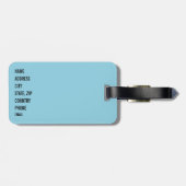 ブルーピースサインデザイン ラゲッジタグ (裏面横)