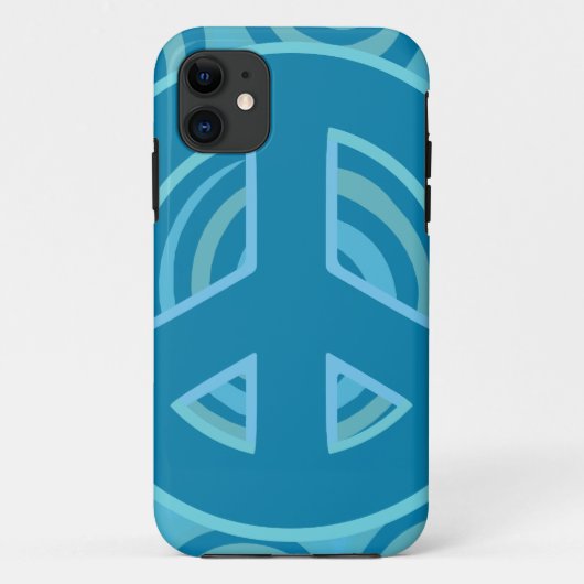 ブルーピースサインデザイン Case-Mate iPhoneケース (裏面)