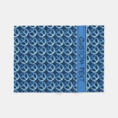 ブルーピースサインブランケットカスタム文字 フリースブランケット (正面(横))