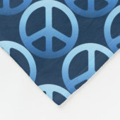 ブルーピースサインブランケットカスタム文字 フリースブランケット (角)