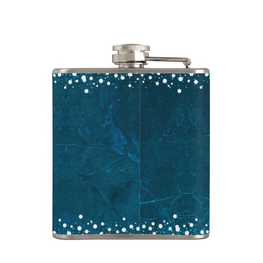 ブルーピースジョイラブホリデースノーフレークはっきりしたモダン フラスク (裏面)