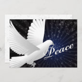 ブルーピースドーブビジネスホリディグリーティング シーズンカード (正面/裏面)