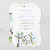 ブルーピーズインザポッドボーイツインズベビーシャワー招待状 招待状 (正面/裏面)