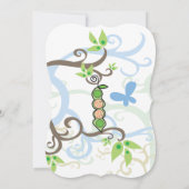 ブルーピーズインザポッドボーイツインズベビーシャワー招待状 招待状 (裏面)