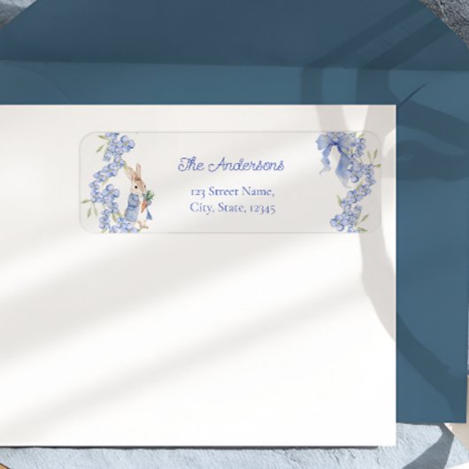 ブルーピーターうさぎ男の子の赤ちゃんシャワーラベル ラベル