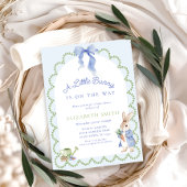 ブルーピーターうさぎ男の子ベイビーシャワー 招待状