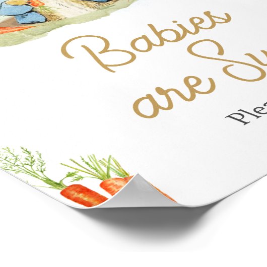 ブルーピーターうさぎ赤ちゃんシャワーベビーは甘い ポスター (角)