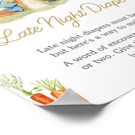 ブルーピーターうさぎ赤ちゃんシャワー深夜おむつ ポスター (角)