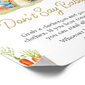 ブルーピーターうさぎ赤ちゃんシャワー言わないベビー ポスター (角)