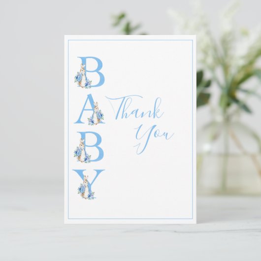 ブルーピーターうさぎ赤ちゃんシャワー サンキューカード (スタンド正面)