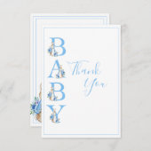 ブルーピーターうさぎ赤ちゃんシャワー サンキューカード (正面/裏面)