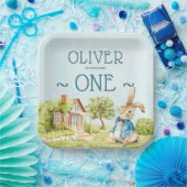 ブルーピーターラビットボーイファースト誕生日 ペーパープレート (パーティー)