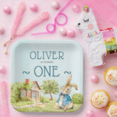 ブルーピーターラビットボーイファースト誕生日 ペーパープレート (パーティー)