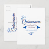 ブルーピーチのキンチアニエラ 15歳の誕生日 ラスティック メキシカ ポストカード (正面/裏面)