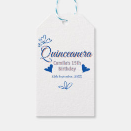 ブルーピーチキンセアニェラ15th誕生日ラスティックメキシコ ギフトタグ