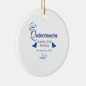 ブルーピーチキンセアニェラ15th誕生日ラスティックメキシコ セラミックオーナメント (右)