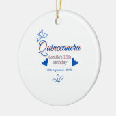 ブルーピーチキンセアニェラ15th誕生日ラスティックメキシコ セラミックオーナメント (左)