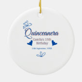 ブルーピーチキンセアニェラ15th誕生日ラスティックメキシコ セラミックオーナメント (裏面)