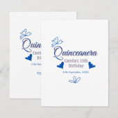 ブルーピーチキンセアニェラ15th誕生日ラスティックメキシコ ノートカード (正面/裏面)