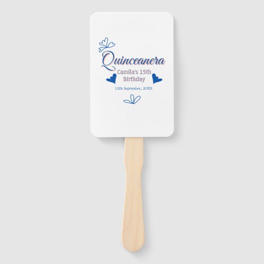 ブルーピーチキンセアニェラ15th誕生日ラスティックメキシコ ハンドファン (正面)