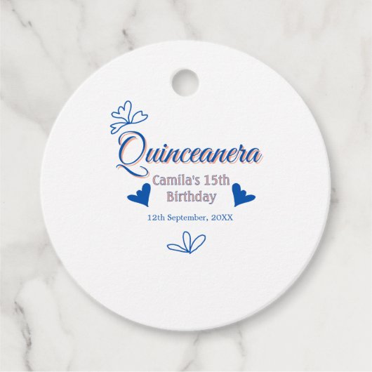 ブルーピーチキンセアニェラ15th誕生日ラスティックメキシコ フェイバータグ (正面)