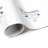 ブルーピーチキンセアニェラ15th誕生日ラスティックメキシコ ラッピングペーパー (ロールコーナー)