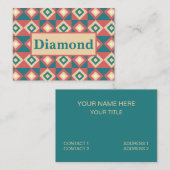 ブルーピーチダイヤモンドジオメトリック 名刺 (正面/裏面)