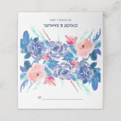 ブルーピーチバラ結婚ブーケ プレイスカード (外部開封)