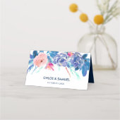 ブルーピーチバラ結婚ブーケ プレイスカード (裏面)