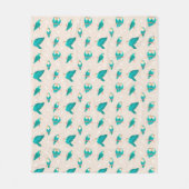 ブルーピーチフェイズロベバード フリースブランケット (正面)