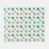 ブルーピーチフェイズロベバード フリースブランケット (正面(横))