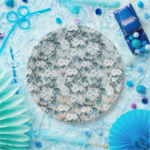 ブルーピーチホワイトフローラ ペーパープレート (パーティー)