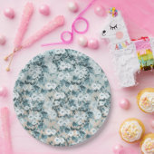 ブルーピーチホワイトフローラ ペーパープレート (パーティー)