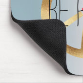 ブルーピーチ絞り染め金ゴールドピースサインビーピース マウスパッド (コーナー)