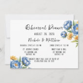 ブルーピーニーとイエローデイジーリハーサルディナー 招待状 (正面)