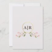 ブルーピーニーエレガントウェディング招待状 招待状 (裏面)