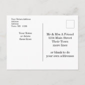 ブルーピーニーオンブルーズスイ結婚ート招待状 ポストカード (裏面)