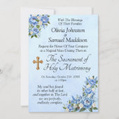 ブルーピーニーオンブルーズスイ結婚ート招待状 招待状 (正面)