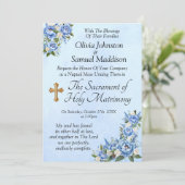 ブルーピーニーオンブルーズスイ結婚ート招待状 招待状 (スタンド正面)