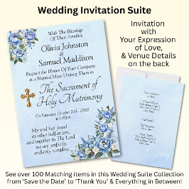 ブルーピーニーオンブルーズスイ結婚ート招待状 招待状