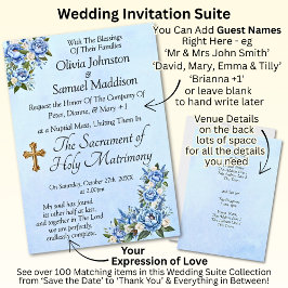 ブルーピーニーオンブルーズスイ結婚ート招待状 招待状