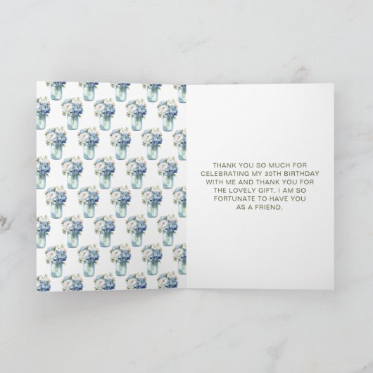 ブルーピーニーズメイソンジャー誕生日 サンキューカード (内部)