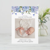 ブルーピーニーベビー写真誕生のお知らせ 案内状 (スタンド正面)