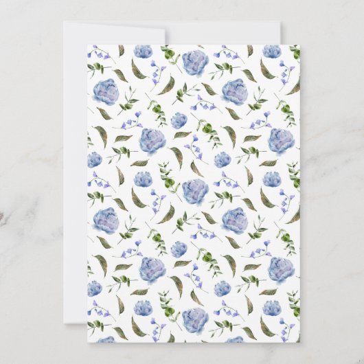 ブルーピーニーベビー写真誕生のお知らせ 案内状 (裏面)